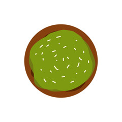 Bombolone vector with matcha topings on white background