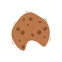 Chocolate chip cookies on white background