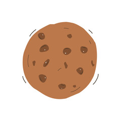 Chocolate chip cookies on white background