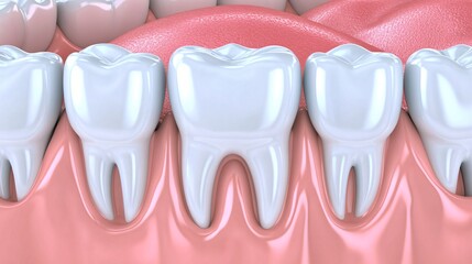 Close-Up of Healthy Human Teeth and Gums