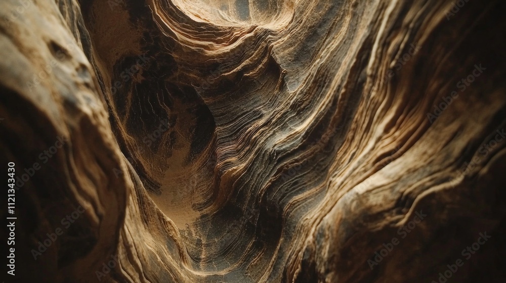 Poster Waves of vibrant colors and textures draw the eye deep into the enchanting Antelope Canyon. Sunlight filters through narrow openings, illuminating the unique rock patterns and shadows