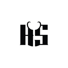 HS monogram logo design letter text name symbol monochrome logotype alphabet character simple logo