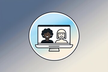 A modern sleek logo template for a video chat