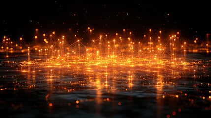 A network of interconnected people represented by glowing lines and nodes, symbolizing communication