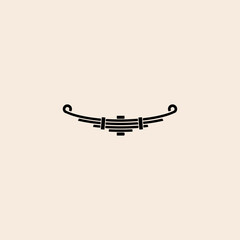 black vehicle leaf spring  flat vector design.