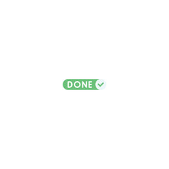 DONE logo icon flat vector design.