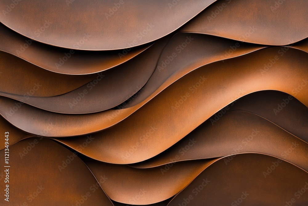 Poster geometric art, an abstract canvas with intricate mocha mousse patterns suggesting depth and dimensio