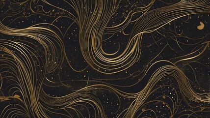 Obraz premium Golden lines pattern background. Luxury gold Line arts wallpaper. Design for cover, invitation background, packaging design, fabric and print