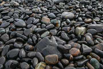 The colors and patterns on the stones are beautiful.