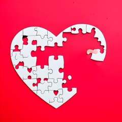 Heart-Shaped Puzzle with One Missing Piece, Symbolizing Love and Connection