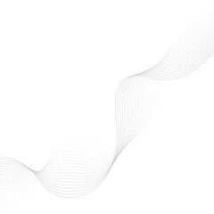 Gray wave curve lines abstract background with flowing particles. Digital energy waves technology concept. Modern backdrop design for business, presentation, banner.