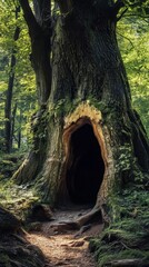 Obraz premium Enchanted Forest Tree Hollow