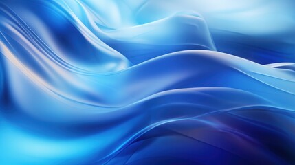Obraz premium Abstract Blue Waves Flowing Smoothly Serene
