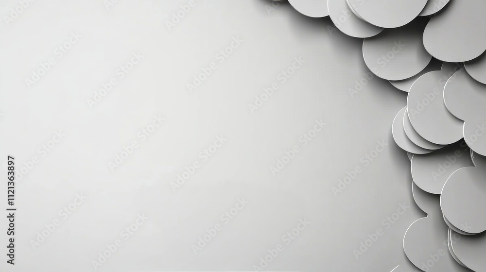 Poster circular shapes overlap on a smooth background, creating a modern abstract design