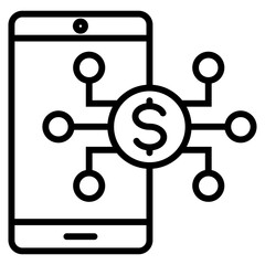 digital money single icon