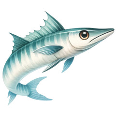 Fototapeta premium Detailed Watercolor Illustration of a Sturgeon.