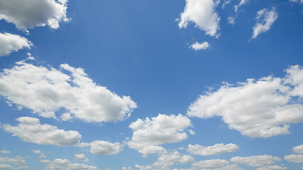 beautiful blue sky with soft white clouds for abstract background