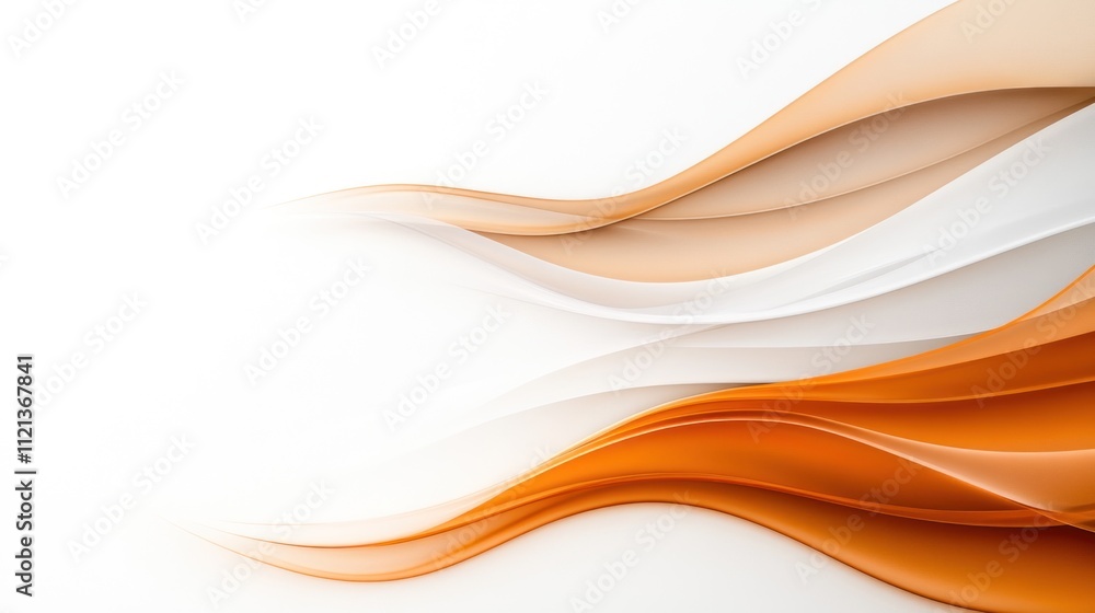 Aufkleber abstract waves in orange and white create a dynamic visual flow.