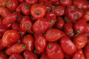 red peppers at market