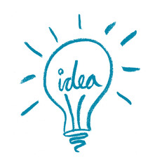 Light Bulb Idea Crayon Chalk Drawing Vector