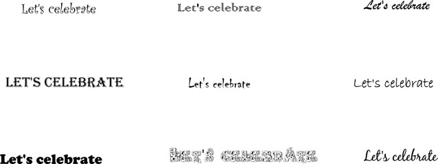 vector text Let's celebrate