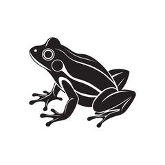 frog silhouette, black and white silhouette, vector and illustration