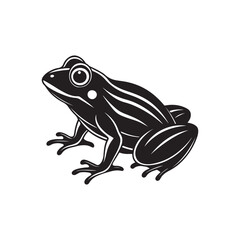 frog silhouette, black and white silhouette, vector and illustration
