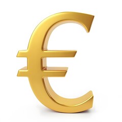 Obraz premium Golden Euro Symbol - Currency, Finance, Europe On white background 