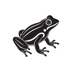 frog silhouette, black and white silhouette, vector and illustration