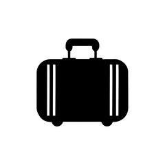 A travel briefcase icon silhouette on white background