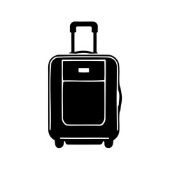 A travel luggage icon silhouette on white background