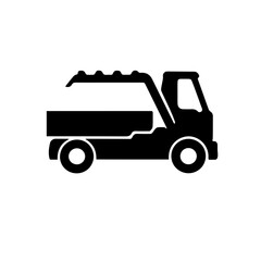 A small dump truck icon silhouette on white background