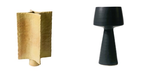 Close-up of contemporary decorative sculptures in minimalist design