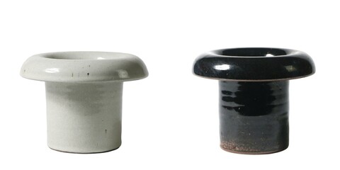 Ceramic planters displaying modern design home decor indoor setting