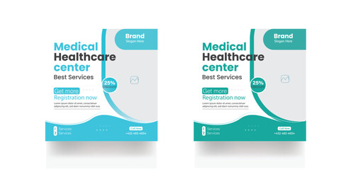 Hospital social media post Instagram post banner hospital clinic promotion banner flyer template design
