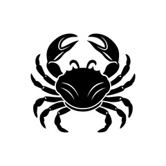 crab silhouette, black and white silhouette, vector and illustration