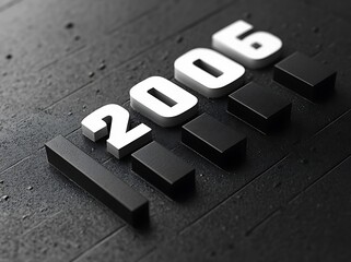 Number 2006 on a Black Surface