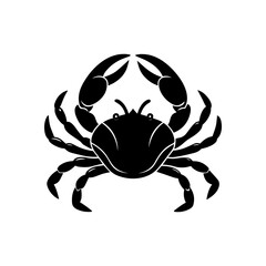 crab silhouette, black and white silhouette, vector and illustration