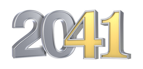 Happy New Year 2041 3D Render