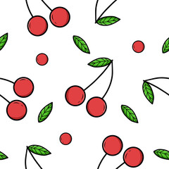 Cherry fruit seamless patter vector eps
