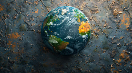 green planet Earth covered with trees, ecology concept