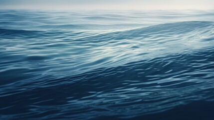 Fototapeta premium Tranquil Ocean Waves Reflecting Soft Light at Dusk