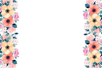 watercolor floral frame background 