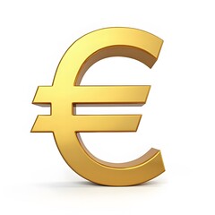 Golden Euro Symbol - Currency, Finance, Europe n white background 