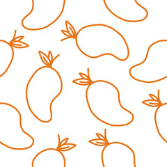 Manggo Outline Seamless Pattern 