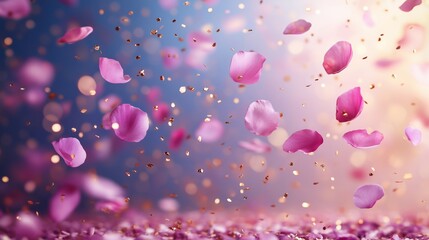 Experience the Magic of Falling Flower Petals in Soft Light