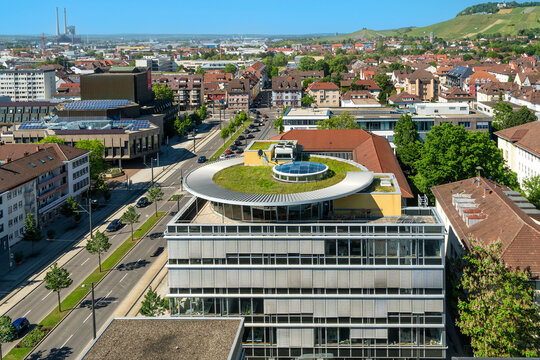 Blick &uuml;ber Heilbronn nch Westen