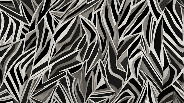 "Black and white zigzag pattern with sharp lines."

