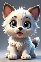 Funny puppy. On a light background. Stylized illustration.