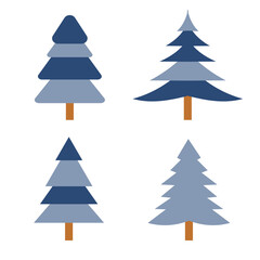 Obraz premium Blue Design cute chrismast tree vector on white background